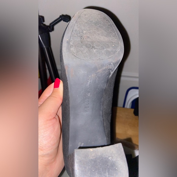 Kelly and Katie Liya Pump Black Faux Suede Heels Size 9 - Picture 9 of 9